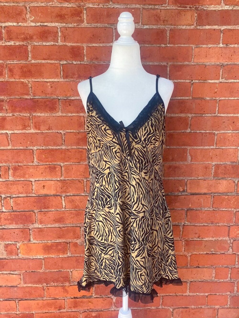tiger print slip dress